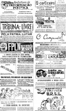 Cabeçalhos de diversos órgãos de imprensa clandestina