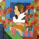 Pormenor do mural do Centro de Trabalho do PCP Soeiro Pereira Gomes