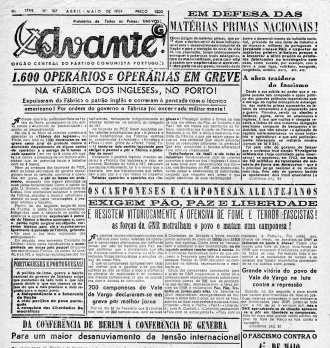 À medida que a concentração e centralização capitalista avança, aprofunda-se a exploração. O Avante! de Abril-Maio de 1954 dá nota de importantes lutas operárias da época