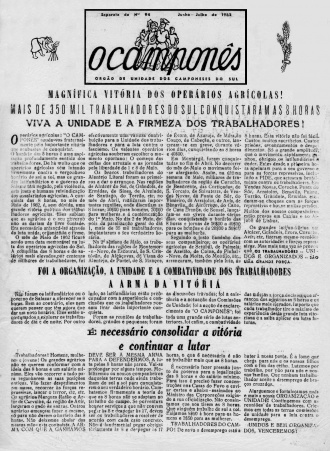 O Camponês, Julho de 1962