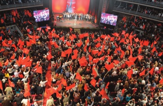 Comício do PCP no Coliseu dos Recreios, em Lisboa, a 7 de Novembro de 2017, no centenário da Revolução de Outubro