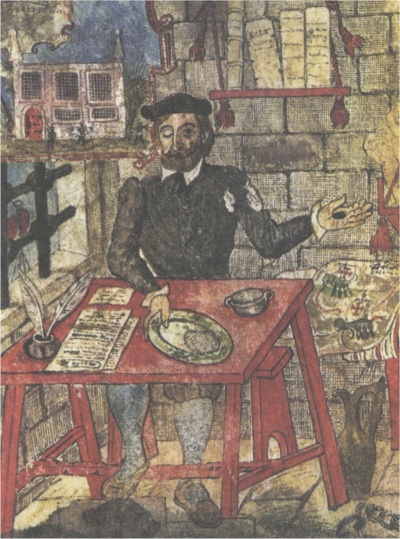 Retrato de Camões na prisão de Goa, desenho anónimo do século XVII (?)