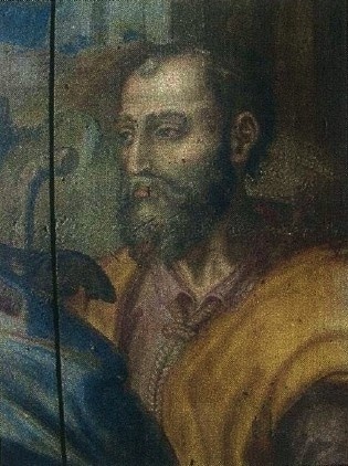 Putativo retrato de Fernão Mendes Pinto no retábulo da Igreja da Misericórdia de Almada