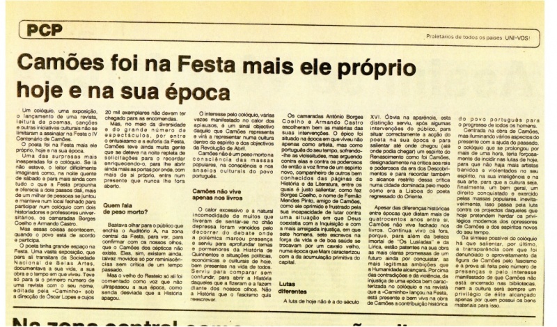 Avante!, 17 de Julho de 1980.