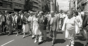 Participando na Marcha da Paz, Lisboa, 1986