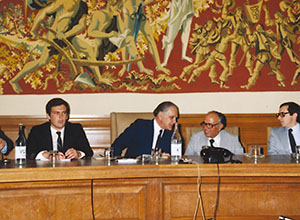 José Vitoriano e o Presidente da Asssembleia da República, numa reunião oficial com delegação do Senado Francês